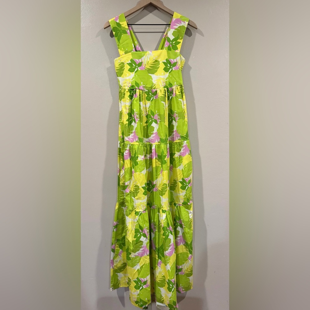 Sofia Italian Floral Green and Pink Women's Dress One Size